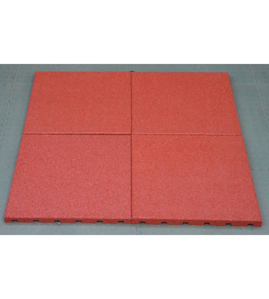 Mattonella da esterno antishock rossa, 400x400x25 mm